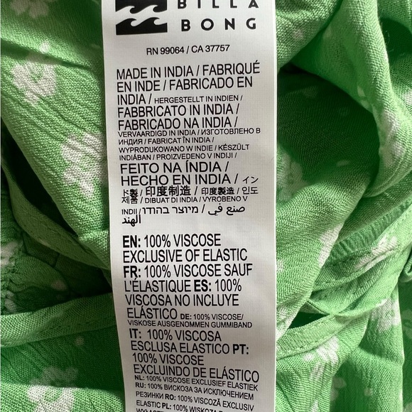 Beautiful Green Billabong "Love Your Mini" Slip Dress - Size S - Picture 11 of 11